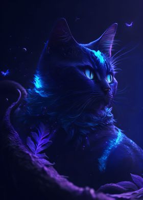 Abstract Neon Cat