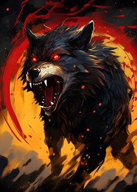 Furious Wolf Growling