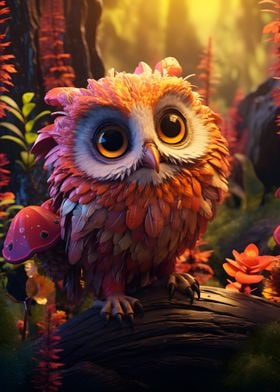 Cute Forest Owl Alien