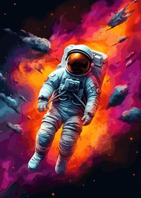 Astronaut Floating Space