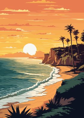 Beach Sunset Landscape 