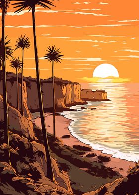 Beach Sunset Landscape 