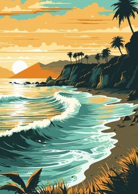 Beach Sunset Landscape 