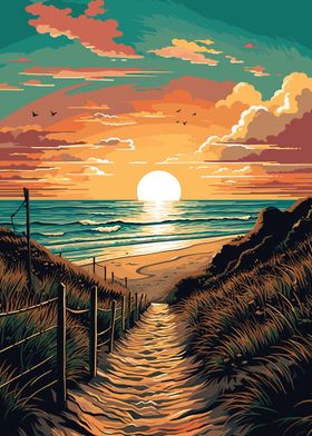 Beach Sunset Landscape 