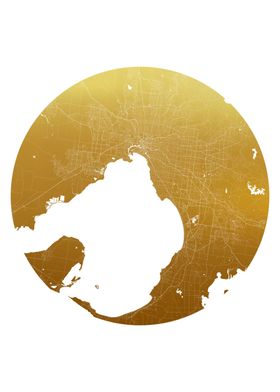 Melbourne Gold White Map