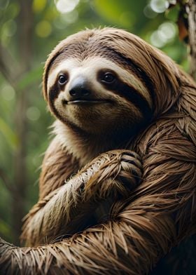 Sloth in forest