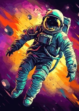 Astronaut Floating Space