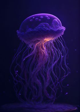Abstract Neon Jellyfish