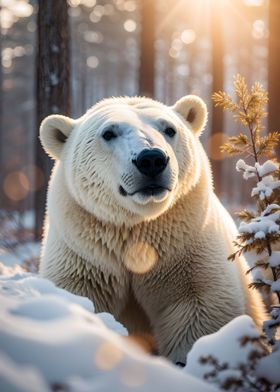 Polar bear snow