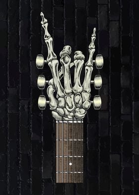Skeleton Hand Guitar Rock