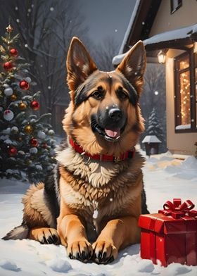 German Shepherd Xmas Dog