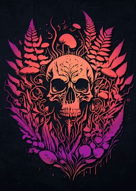 Mushrooms Weed Skull 