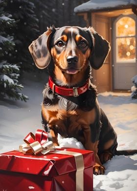 Dachshund Christmas Dog