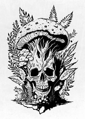 Psychedelic Ink Skull