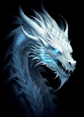 Blue Eyed White Ice Dragon