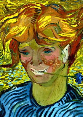 Van Gogh Boy with Flower