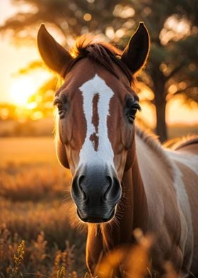 Horse in savanna