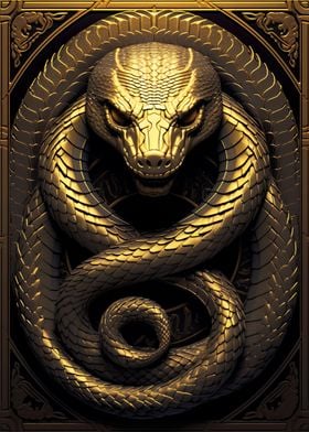 Golden Cobra cobra snake