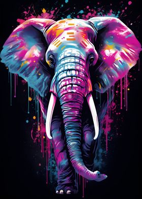 Elephant in Powder Paint