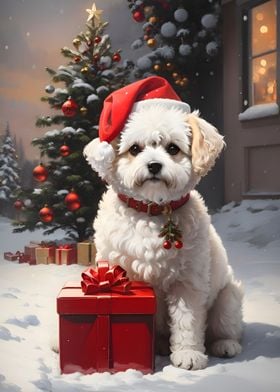 Bichon Fris Christmas Dog