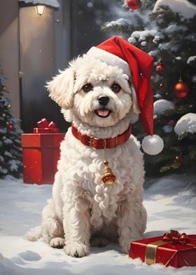 Bichon Fris Christmas Dog