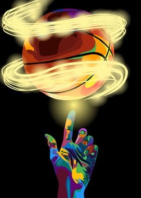 Basketball spin pop art