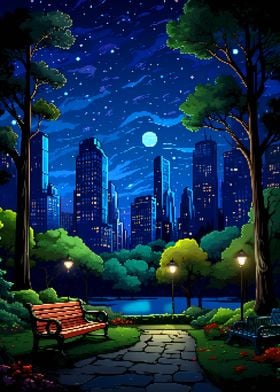 NY Central Park Pixel Art