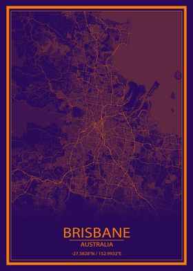 Brisbane Purple Orange Map