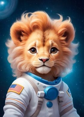 cute lion on space 