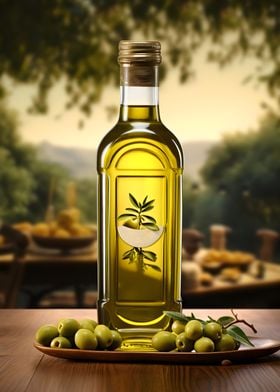 Olive Oil Bottle Olives