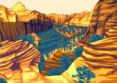 Canyon Illustrations Art