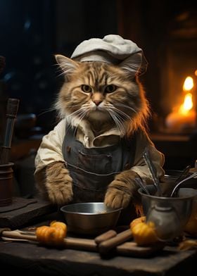 Cat is a cook
