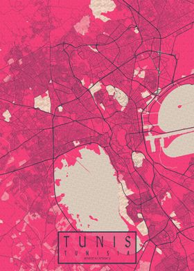 Tunis City Map Blossom