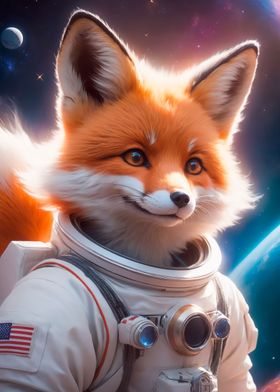 cute fox on space 