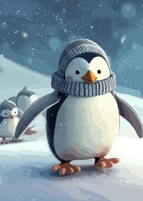 penguin in winters