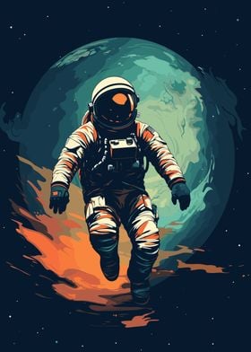 Colorful Astronaut Space