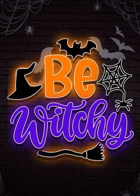 be witchy halloween neon