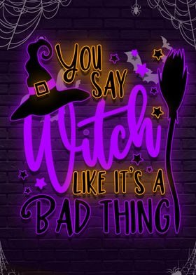 witchy halloween neon