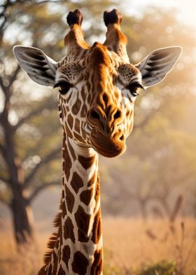 Giraffe in savanna