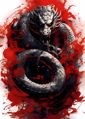 Japanese Dragon Ink Art