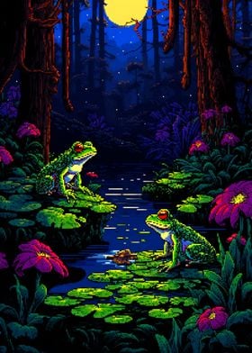 Frogs Pixel Art