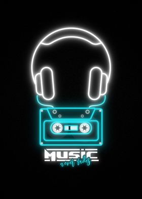 Music Never Fades Neon Art