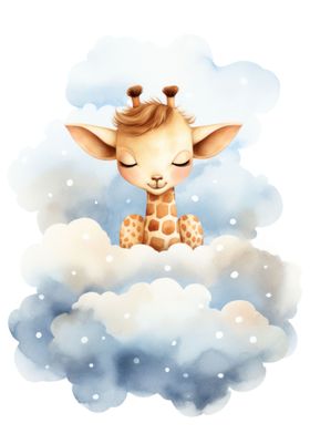 Baby giraffe sleep