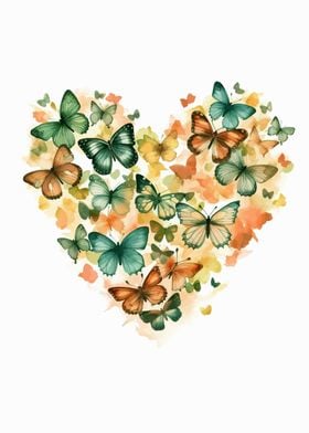 heart with butterflies