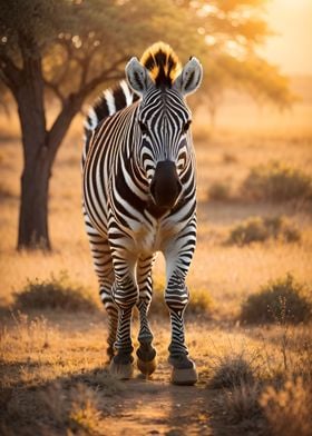 Zebra in savanna