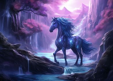 Magical Horse Pink Forest