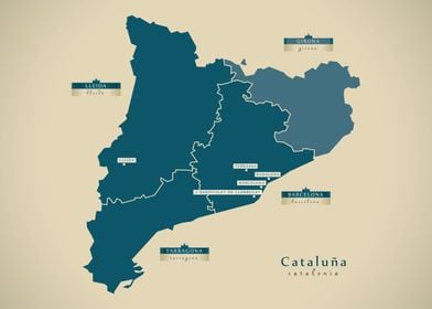 Cataluna Spain region map