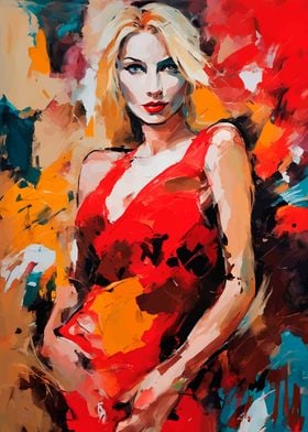 ABSTRACT ART BLONDE GIRL