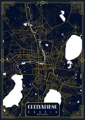 Chelyabinsk Map Gold