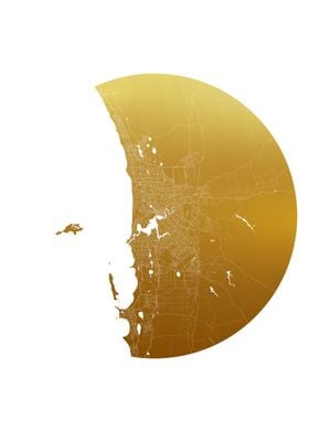 Perth Gold White City Map